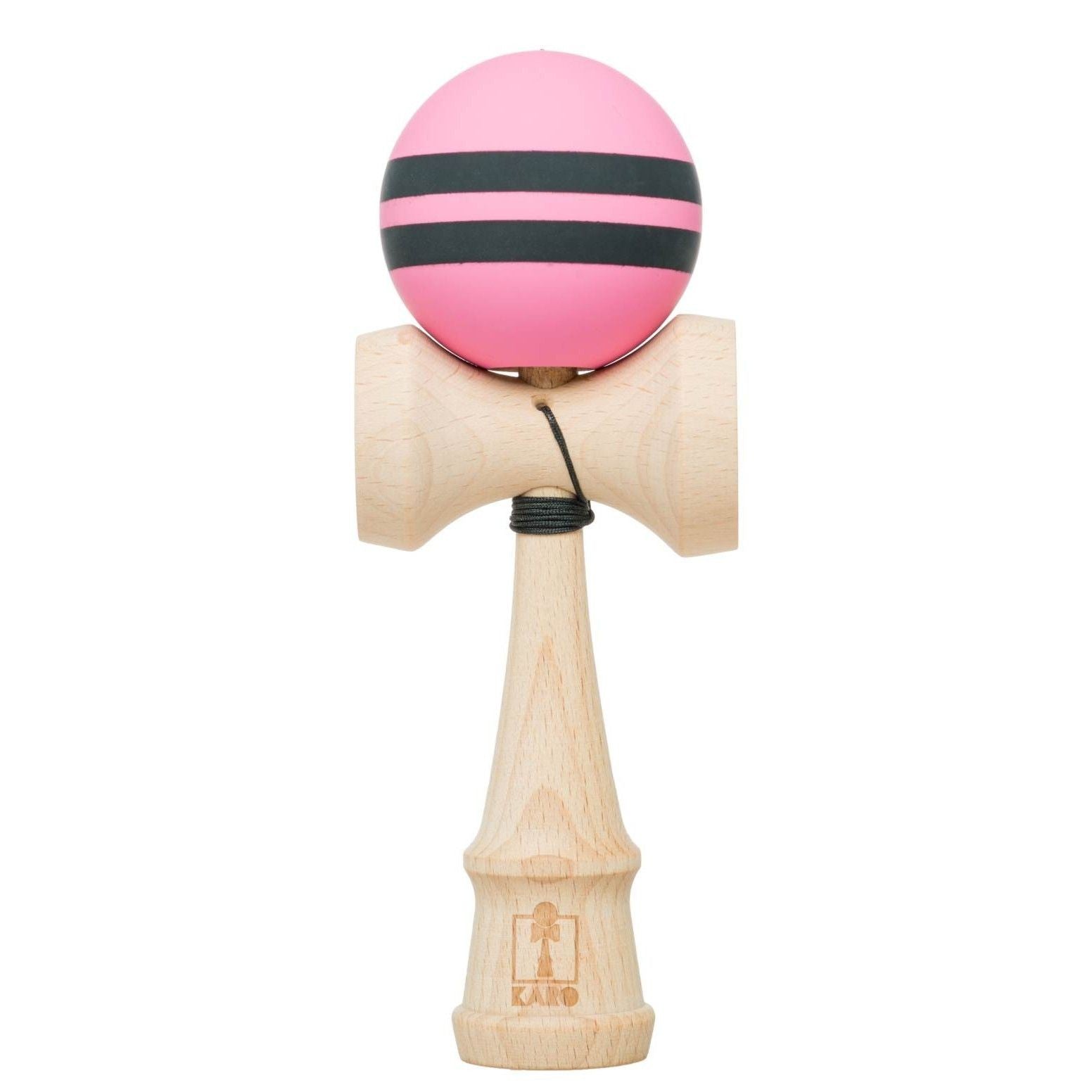 Kendama Karo Grip Rubber Stripe Lemn Fag Roz Negru