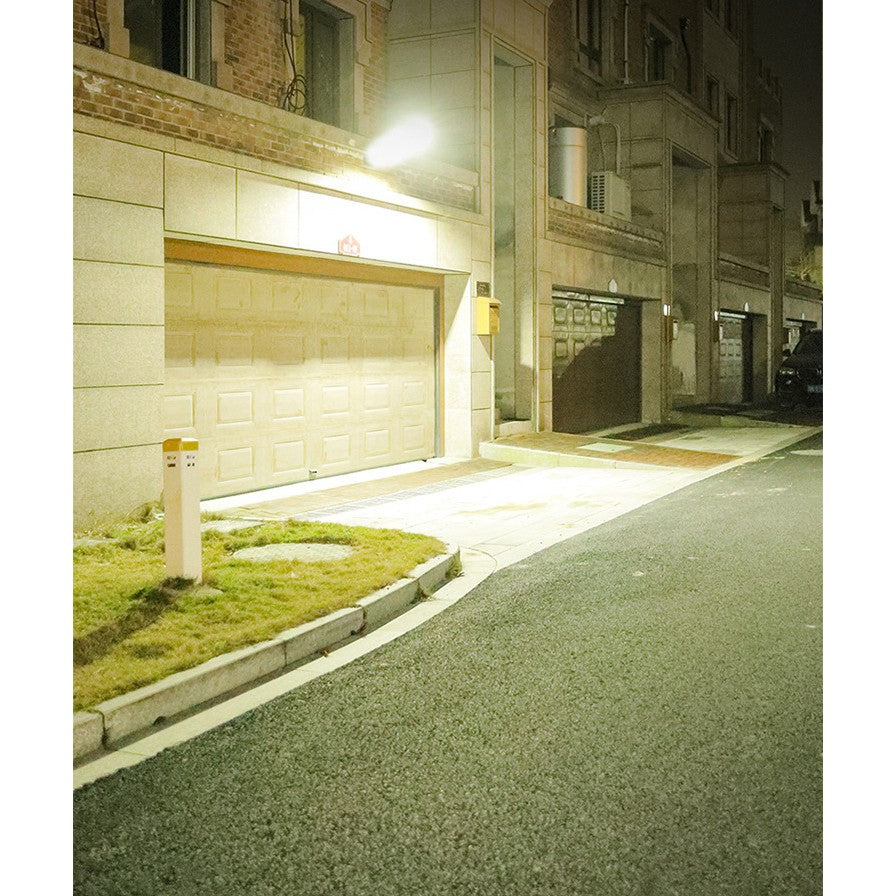 Lampa cu incarcare solara si senzor de miscare pentru exterior, 64 LED cu distanta de inductie, montaj pe perete, fara cabluri