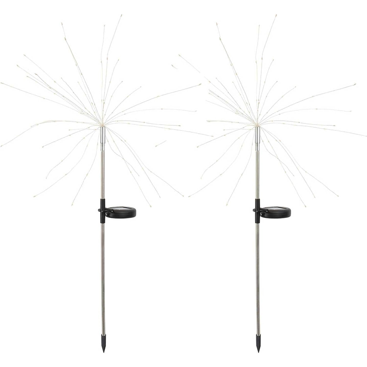 Lampa Solara, Decor Gradina, Model Fireworks/Artificii, din Sarma de Cupru, 120 LED-uri, 55W, 90 cm, Alb Rece