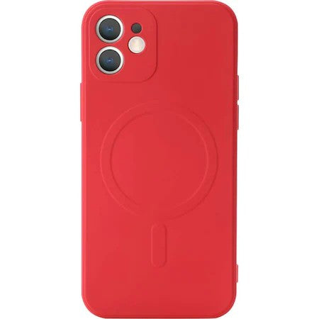 Husa protectie compatibila cu iPhone 13 (6.1), Liquid MagSafe, ring-shaped, magnetica, Rosu
