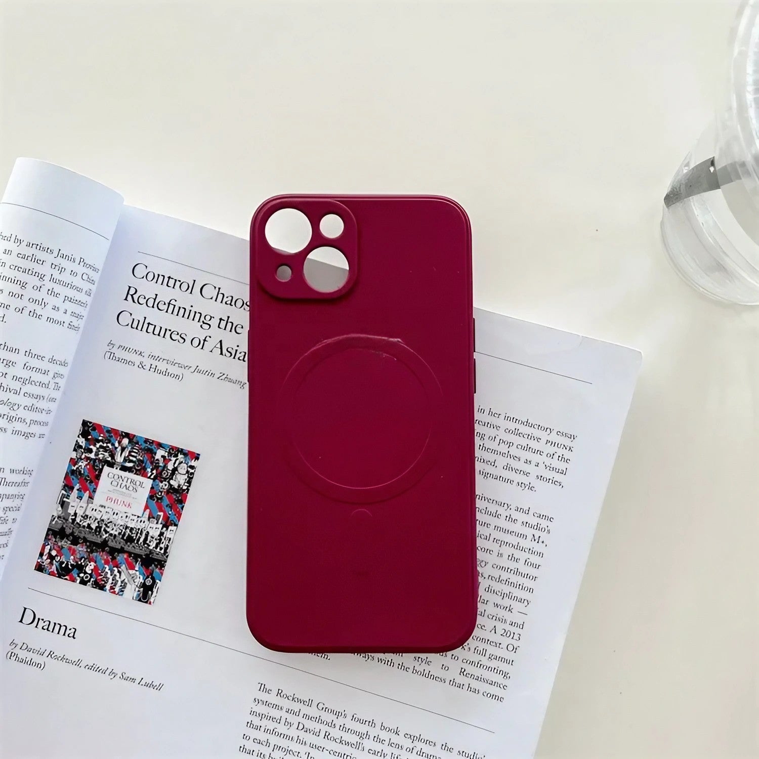Husa protectie compatibila cu iPhone 13 Pro (6.1), Liquid MagSafe, ring-shaped, magnetica, Visiniu