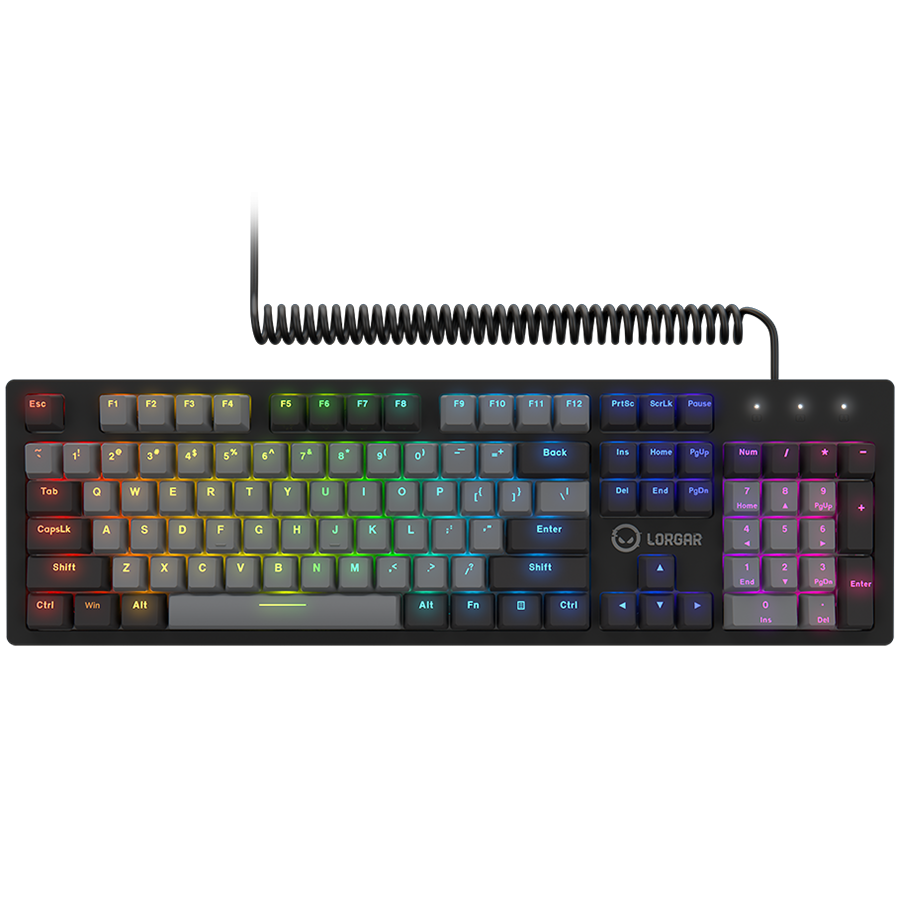 LORGAR Azar 514, Wired mechanical gaming keyboard, RGB backlight, keys number: 104, 50M clicks, linear dream switches, spring cable up to 3.4m, EN layout "LRG-GK514B-US"