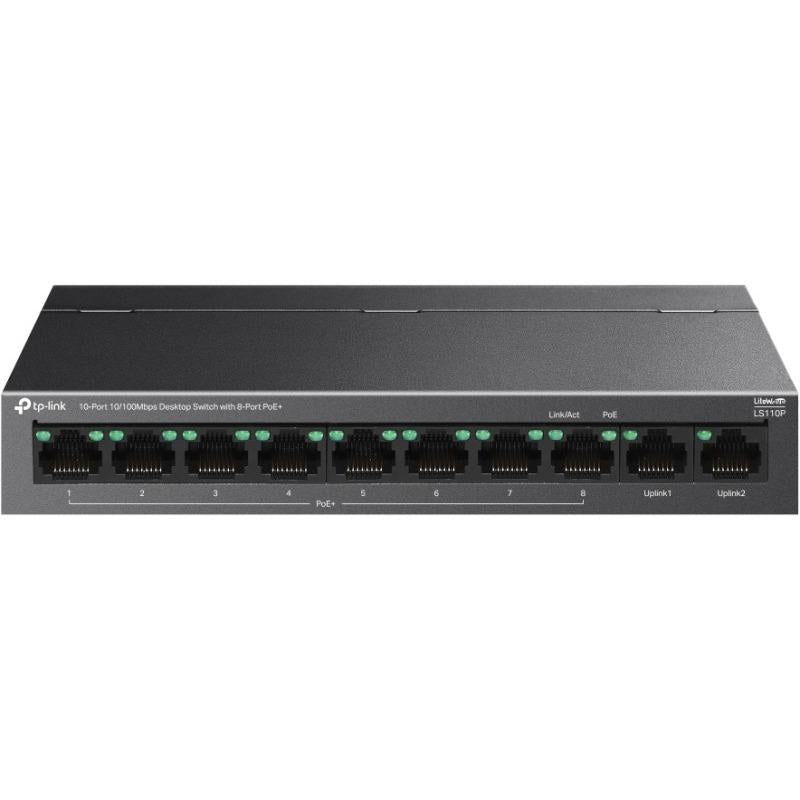 SWITCH TP-LINK 10-Port 10/100Mbps Desktop Switch cu 8-Port PoE+, carcasa metalica "LS110P"