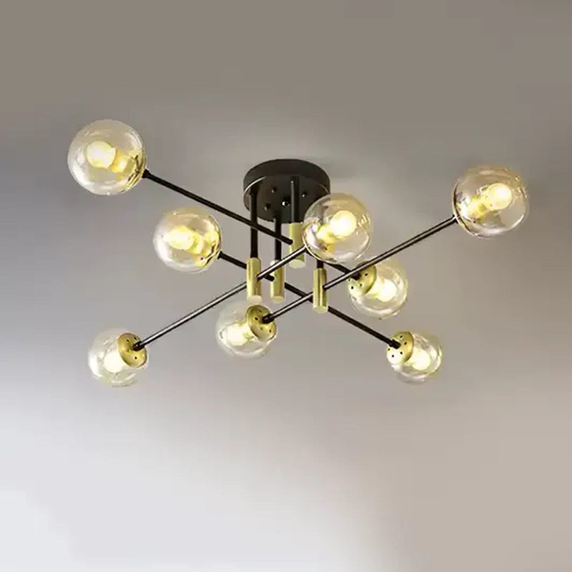 Lustra Morena, 8xE27, Negru Auriu, Metal