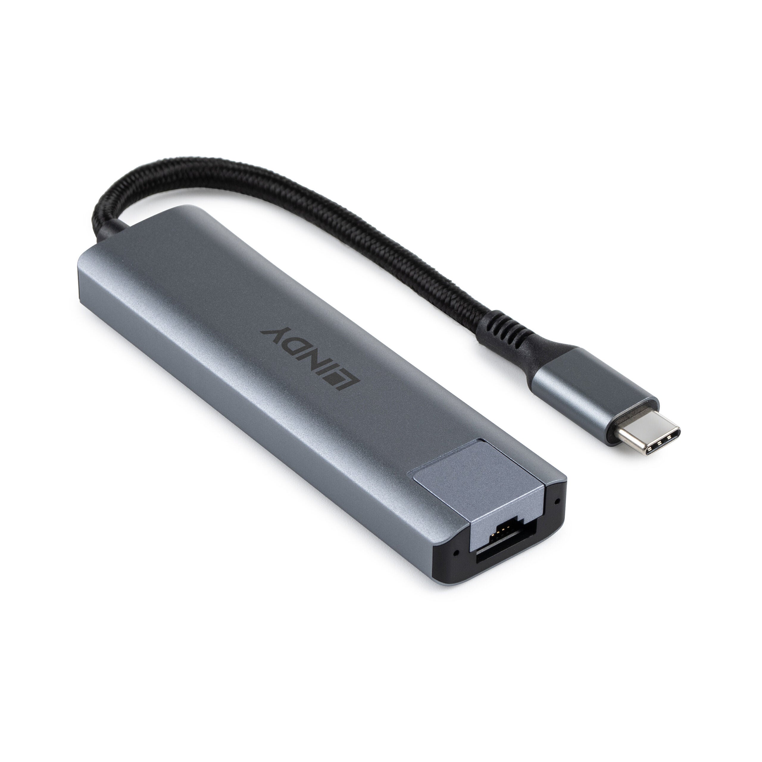 Hub Lindy USB3.2 Gigabit Ethernet, gri "LY-43422"