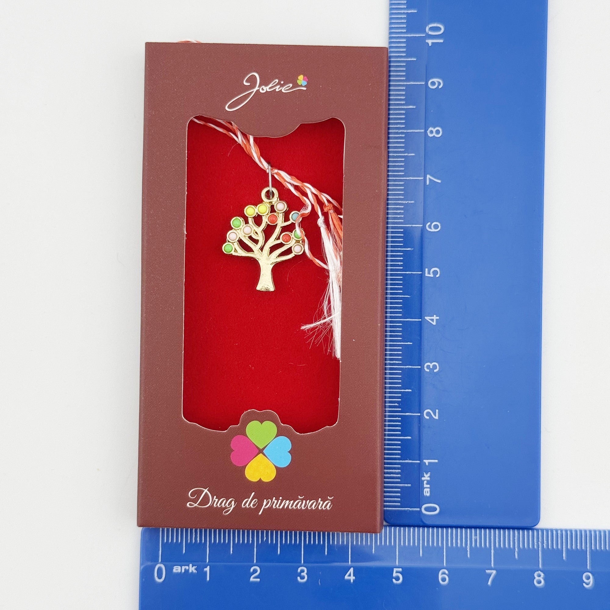 Martisor Pandantiv, Drag de Primavara, Model Copac, Rosu/Negru