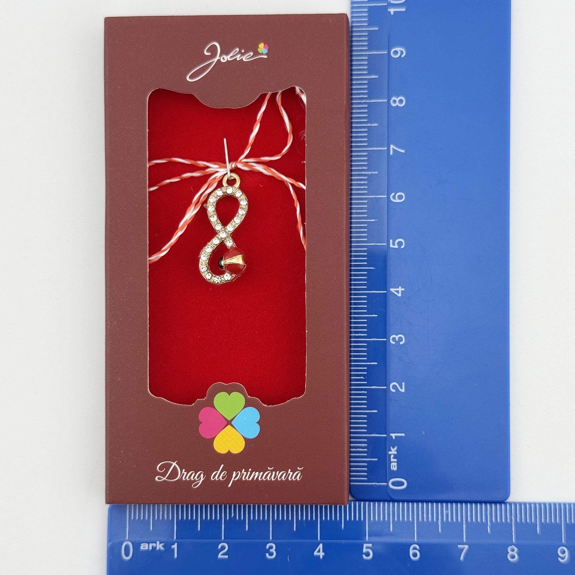 Martisor Pandantiv, Drag de Primavara, Model Infinit / Buburuza, Rosu/Negru