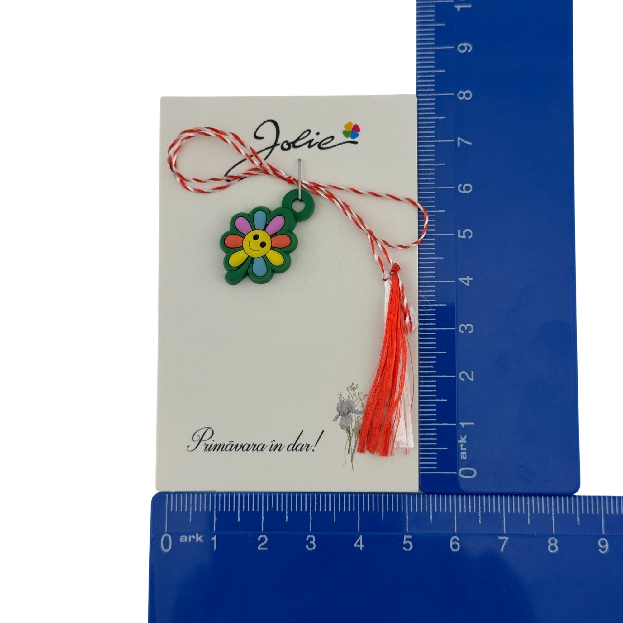 Martisor pentru Copii, Material Cauciuc, Ambalaj Carton cu Design, Multicolor, Model Floare
