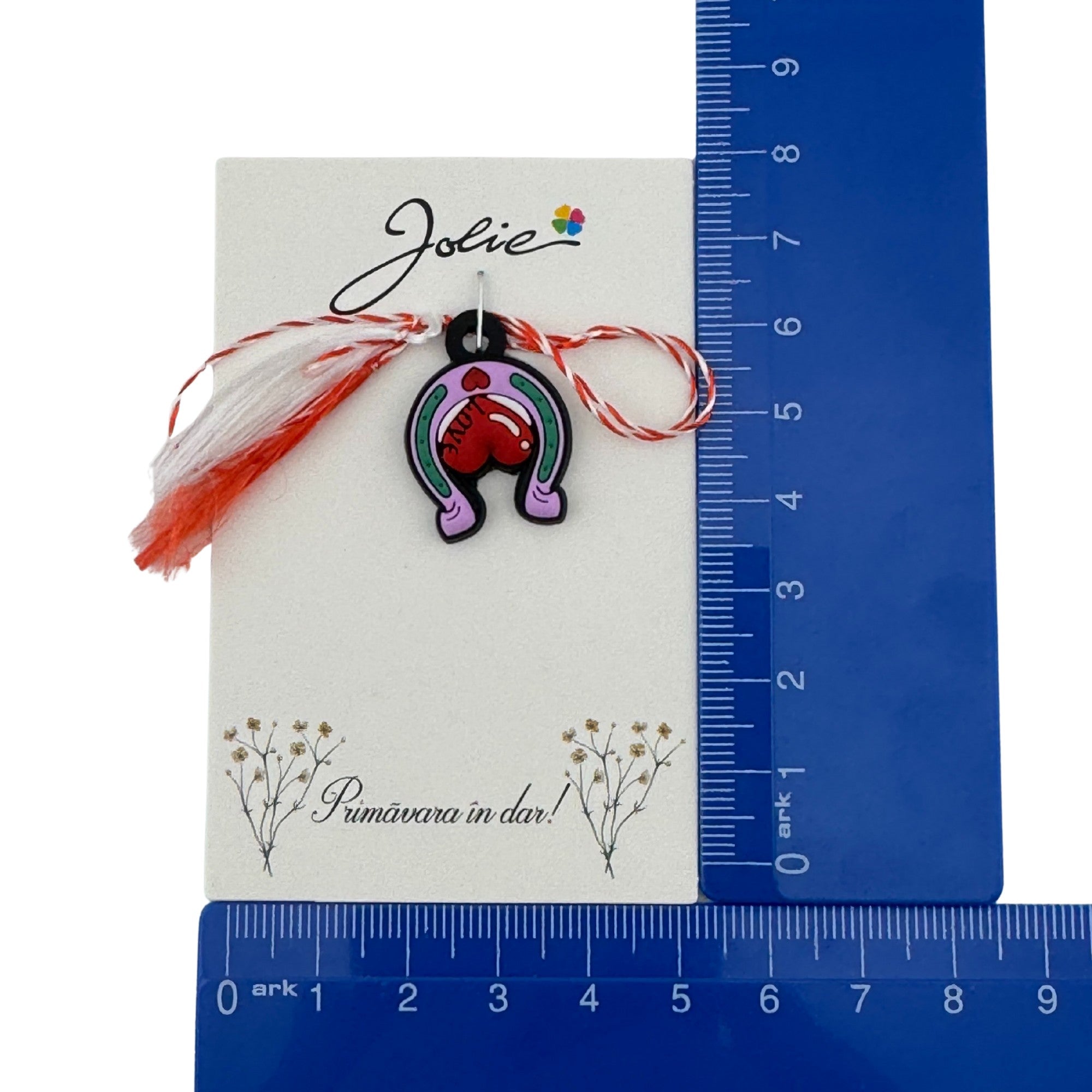 Martisor pentru Copii, Material Cauciuc, Ambalaj Carton cu Design, Multicolor, Model Potcoava