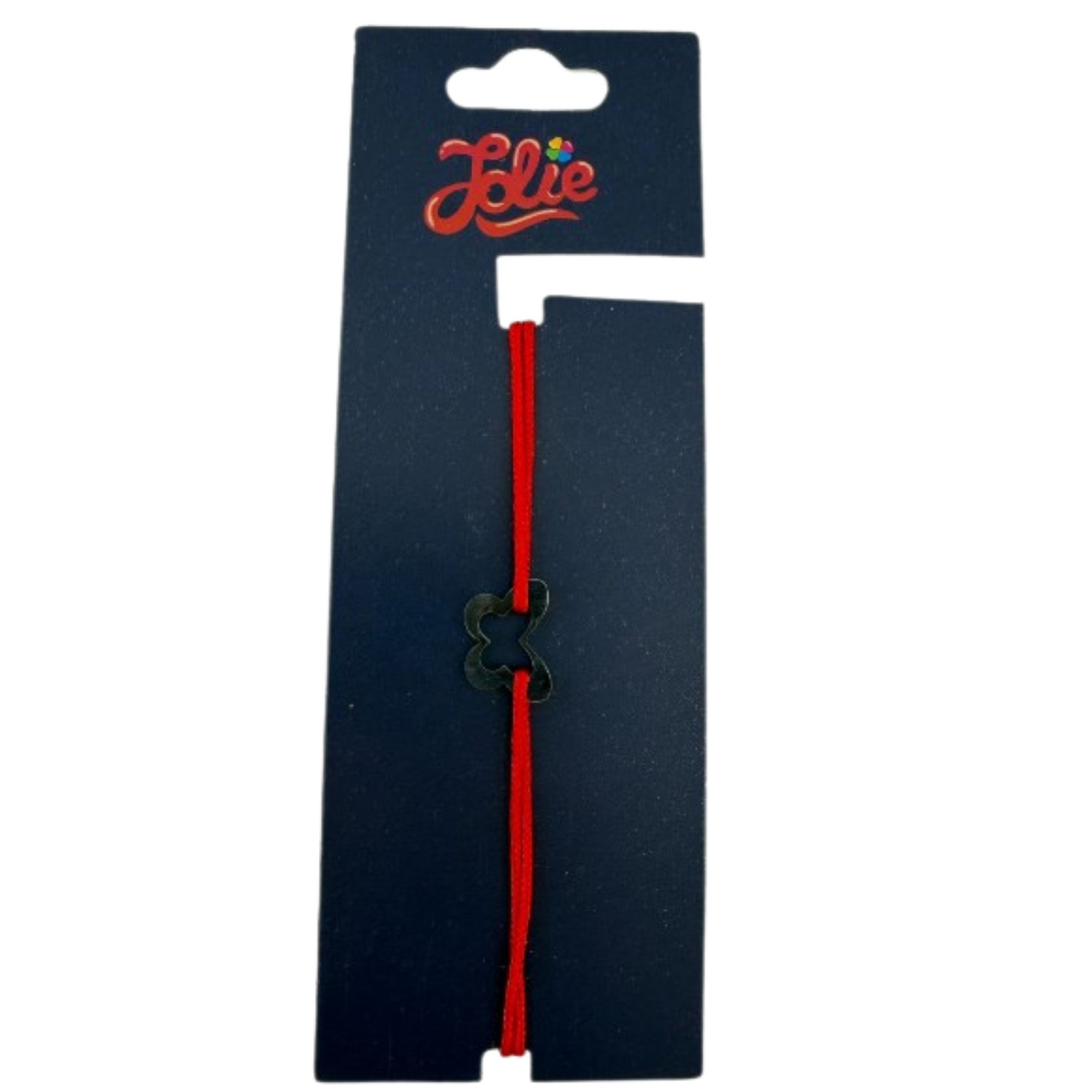 Martisor Bratara din Inox pentru Copii, Jolie, Textil si Inox, Snur Rosu, Model Fluture, Argintiu