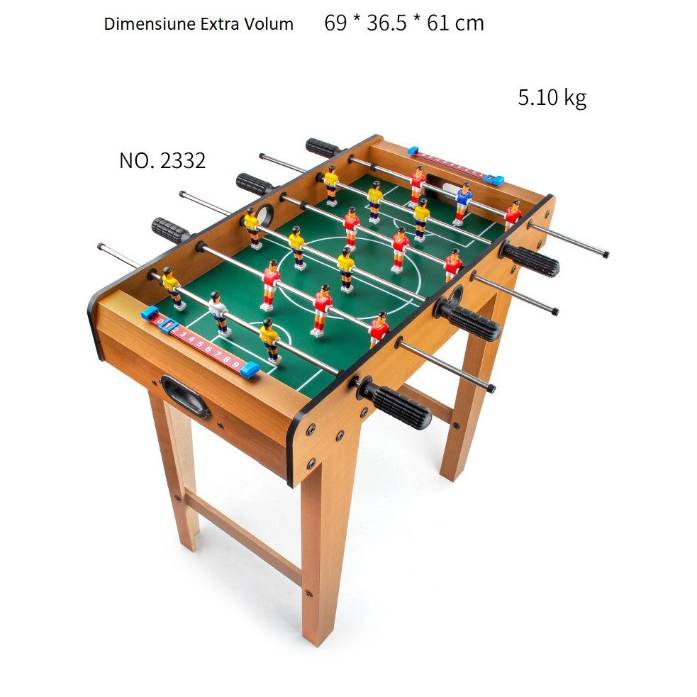 Masa de Fotbal cu Teren si 18 Jucatori, 6 Manere, cu Tablou pentru Scor, din Metal, Lemn si ABS, 69 x 36.5 x 61 cm, cu Picioruse, pentru copii/adulti