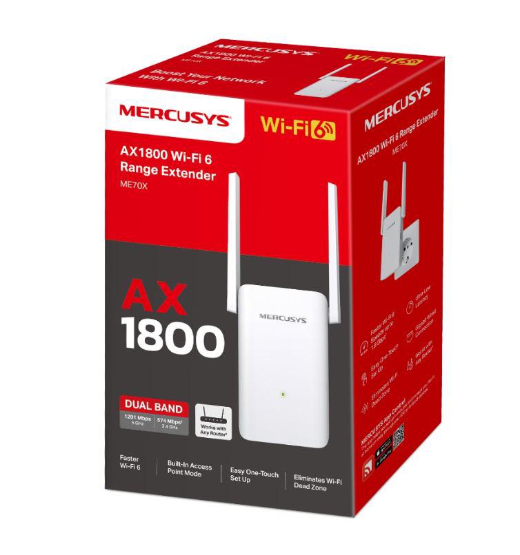 RANGE EXTENDER MERCUSYS AX1800, 1 x LAN Gigabit, Wi-Fi 6 "ME70X"