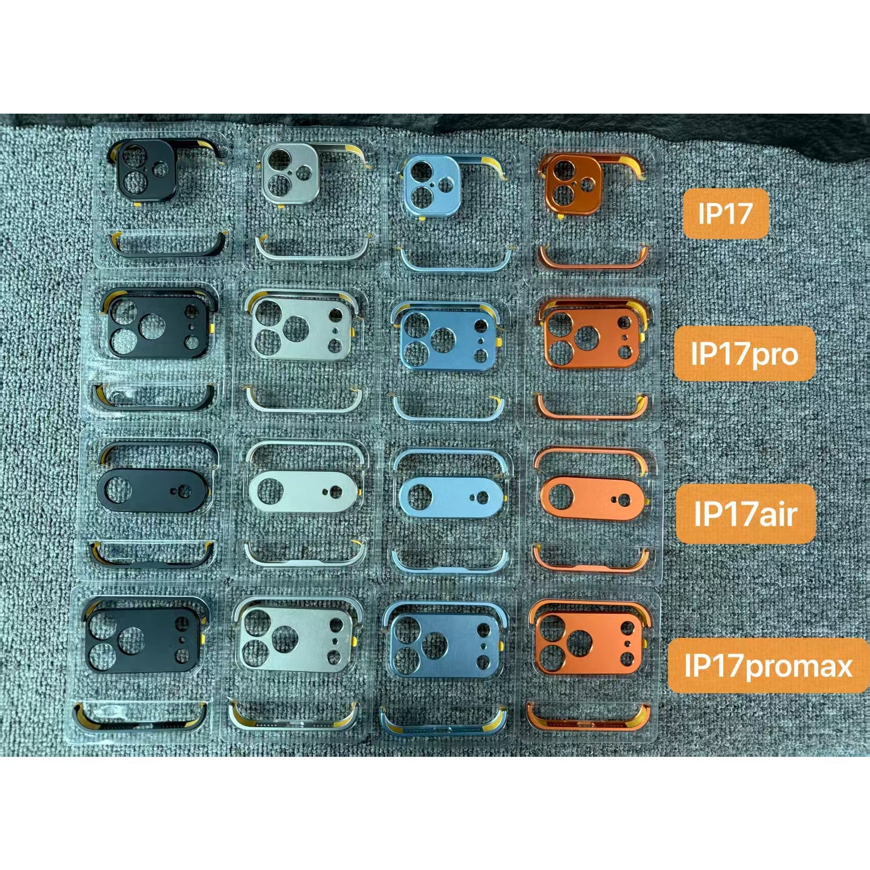 Carcasa de Telefon, Compatibila Apple iPhone 17 Air, Fara Rama, doar Colturi si Camera, din Metal, Grosime 0.1 mm, Albastru