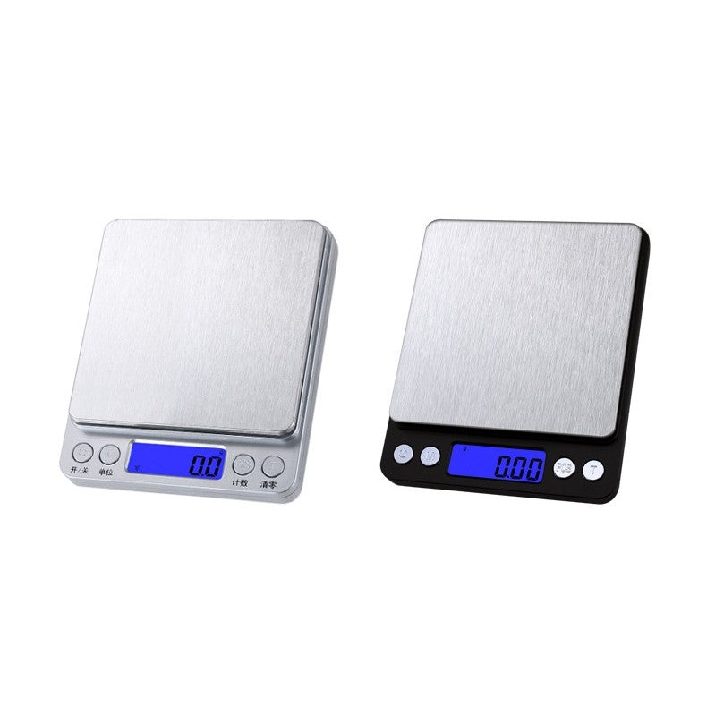 Mini Cantar Electronic, pentru Alimente/Bijuterii, max 3 Kg, 2 x AA, 12.7 x 10.6 x 1.9 cm, Negru/Gri