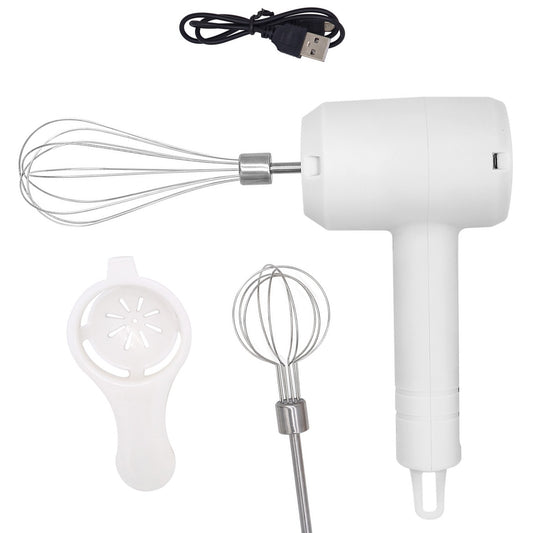Mixer Electric fara Fir, Flippy, pentru Uz Casnic, pentru Oua Smantana Frisca, Maner Plastic, Usor de Utilizat si Depozitat, 3 Accesorii, Alb