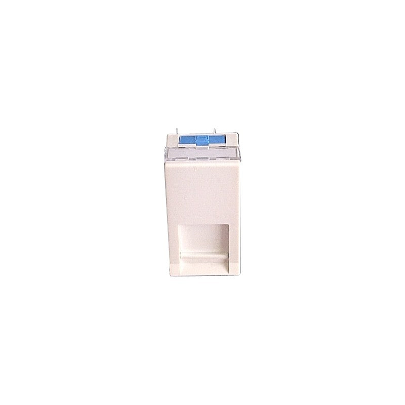 Conector 22.5 x 45 inclinat, adaptor pentru conector Keystone, cu usita protectie praf, alb, (compatibil Legrand Mosaic) - Molex "MLG-00037-02"