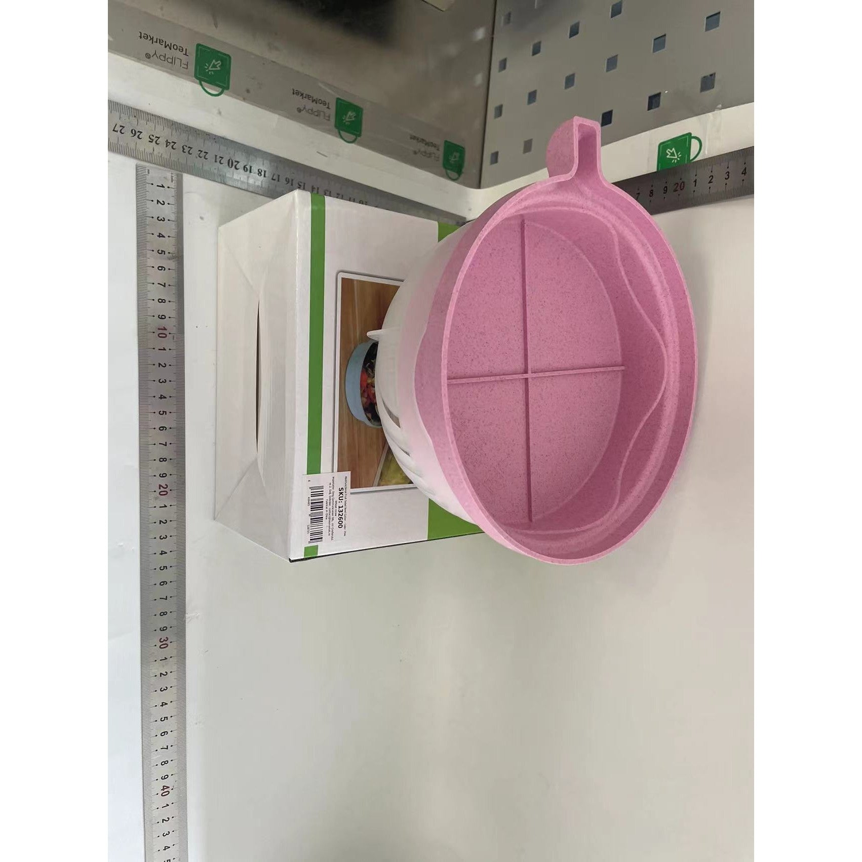 Bol Feliator pentru Salata, Castron Multifunctional pentru Legume si Fructe, pentru Spalat si Taiat Legumele, cu Scurgere si Tocator, Ergonomic, Protectie pentru Maini, 21x18.5x11.5 cm, Roz