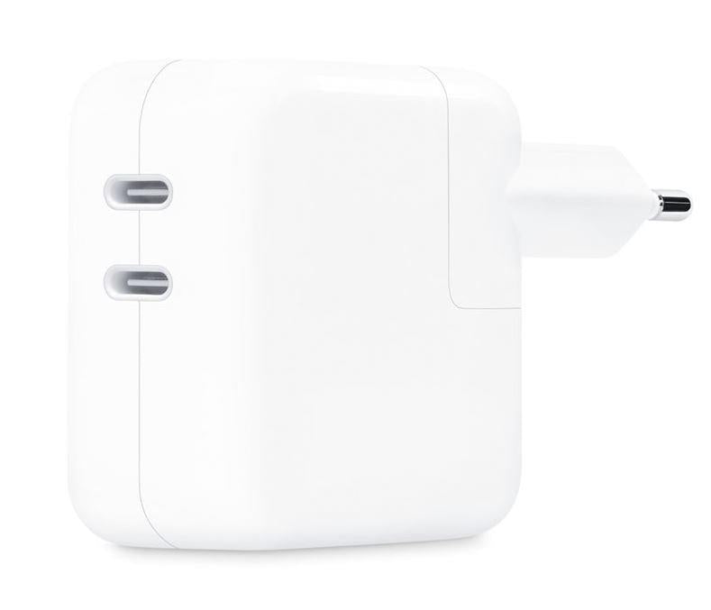 Incarcator retea 220V Apple, 2 x USB Type C, 35W, fast charge, alb, "mw2k3zm/a"