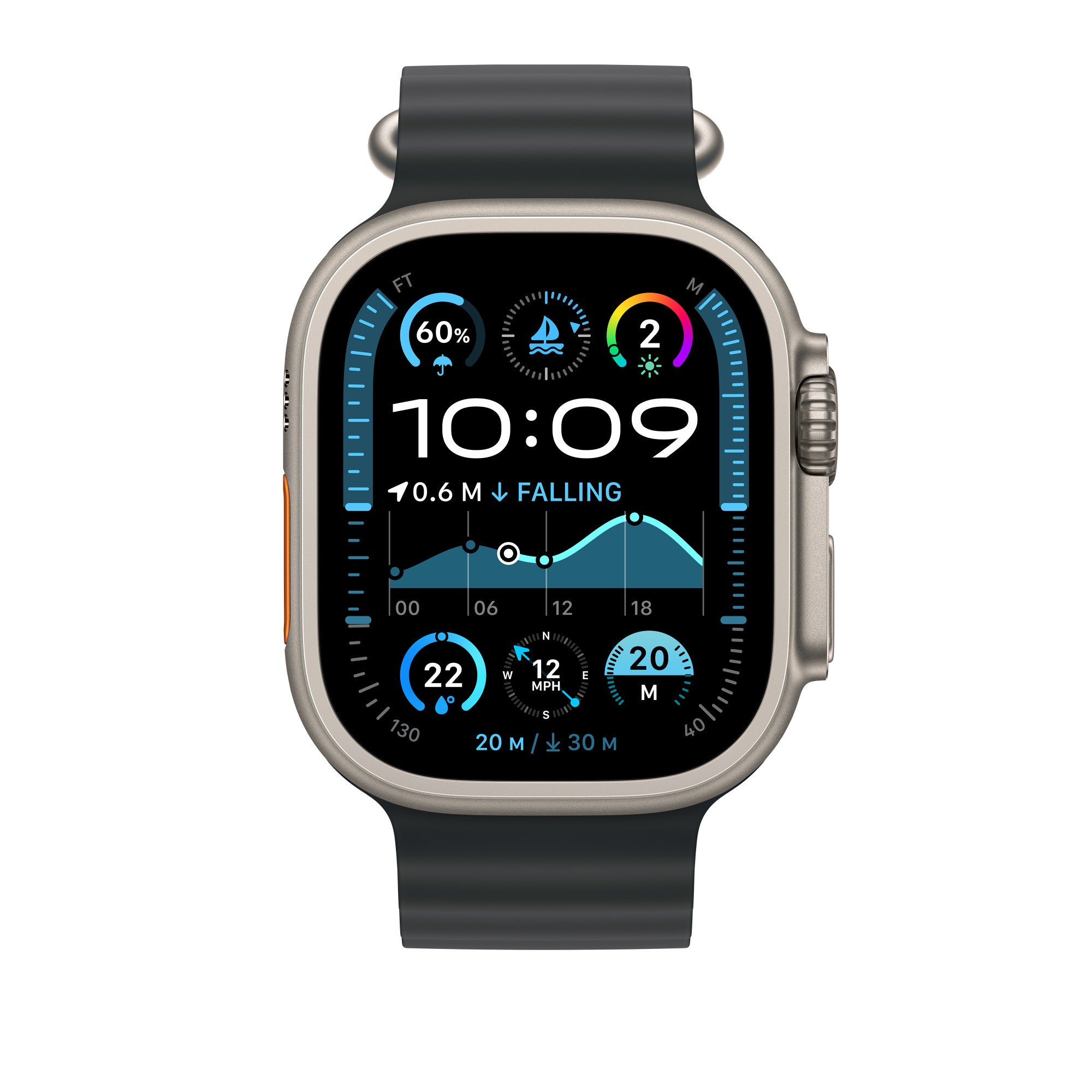 AW BAND 49MM OCEAN BLACK NAT TITANIUM XL "MXTM3ZM/A"