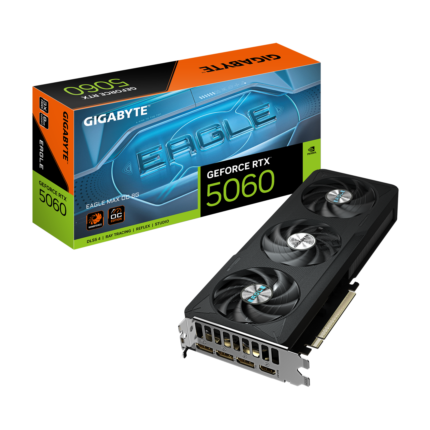 GIGABYTE GeForce RTX 5060 EAGLE MAX OC 8G, GDDR7, 128 bit, Negru "N5060EAGLEMAX OC-8GD"