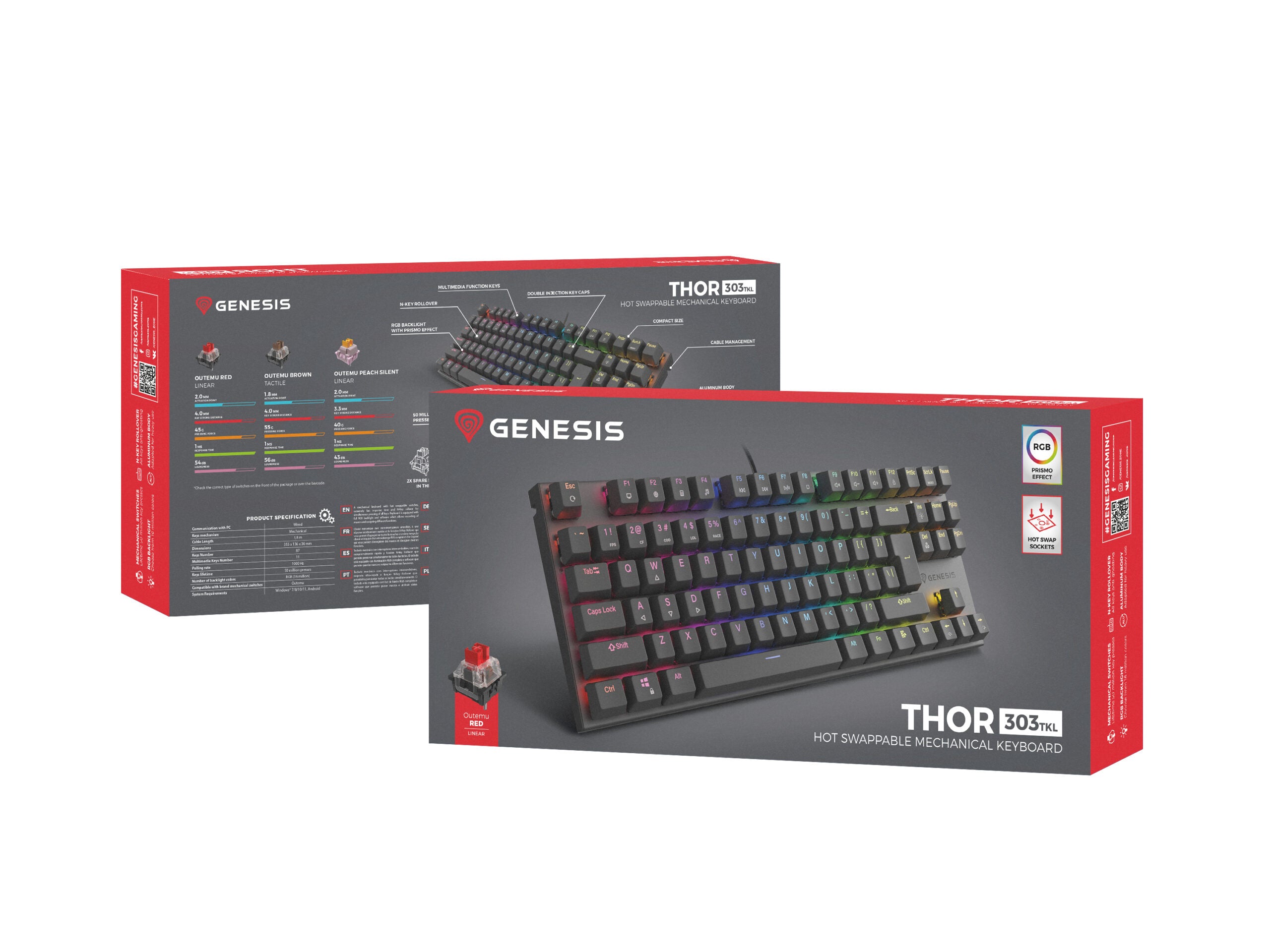 Tastatura Genesis Thor 303 TKL R negru "NKG-1882"