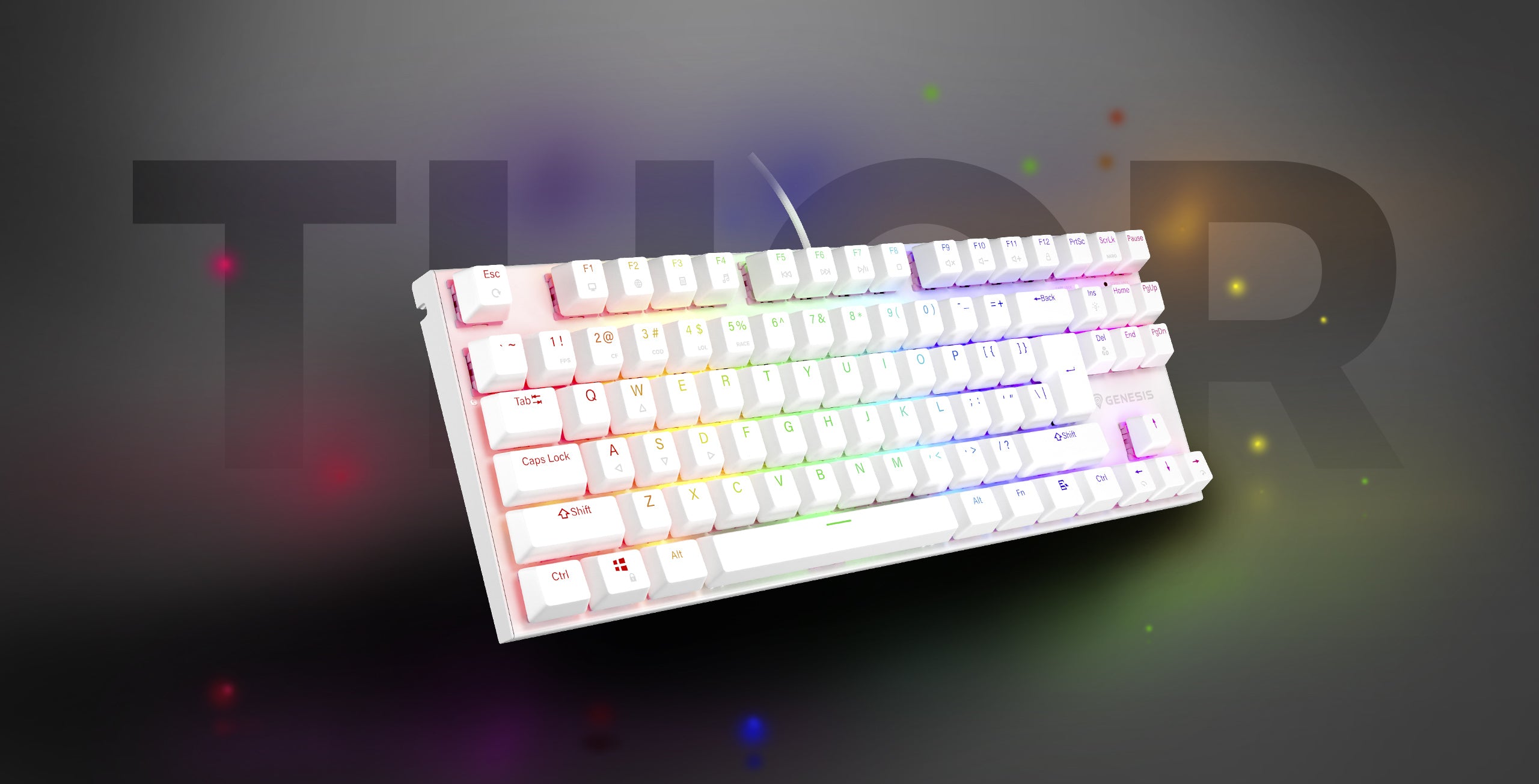 Tastatura Genesis Thor 303 TKL P alb "NKG-2063"