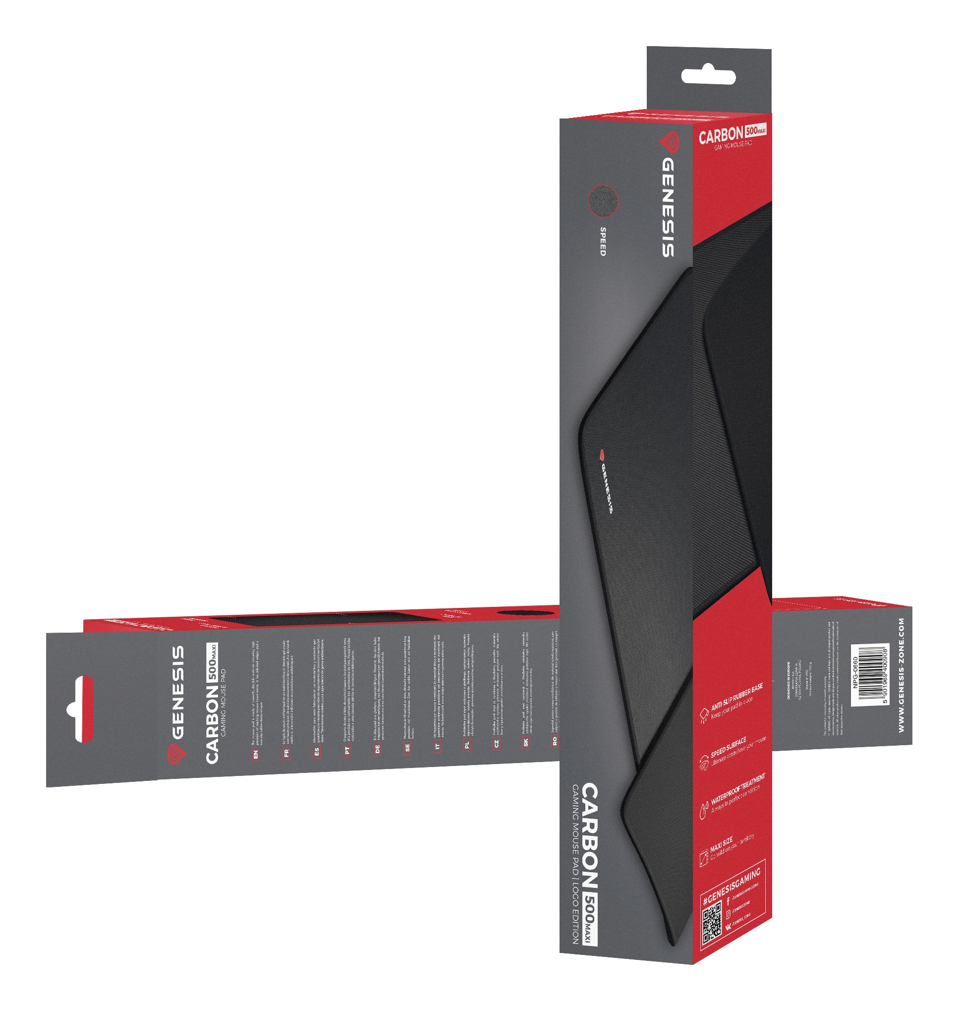 Mousepad Genesis Carbon 500 Maxi Logo "NPG-0660"
