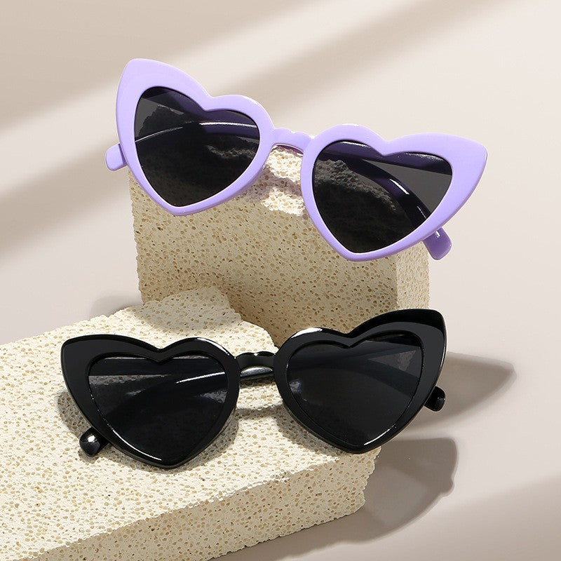 Ochelari in Forma de Inima, pentru Petrecerea Burlacitelor, Tematica Nunta, Protectie Soare, 14.7x4.9x14.2 cm, Negru