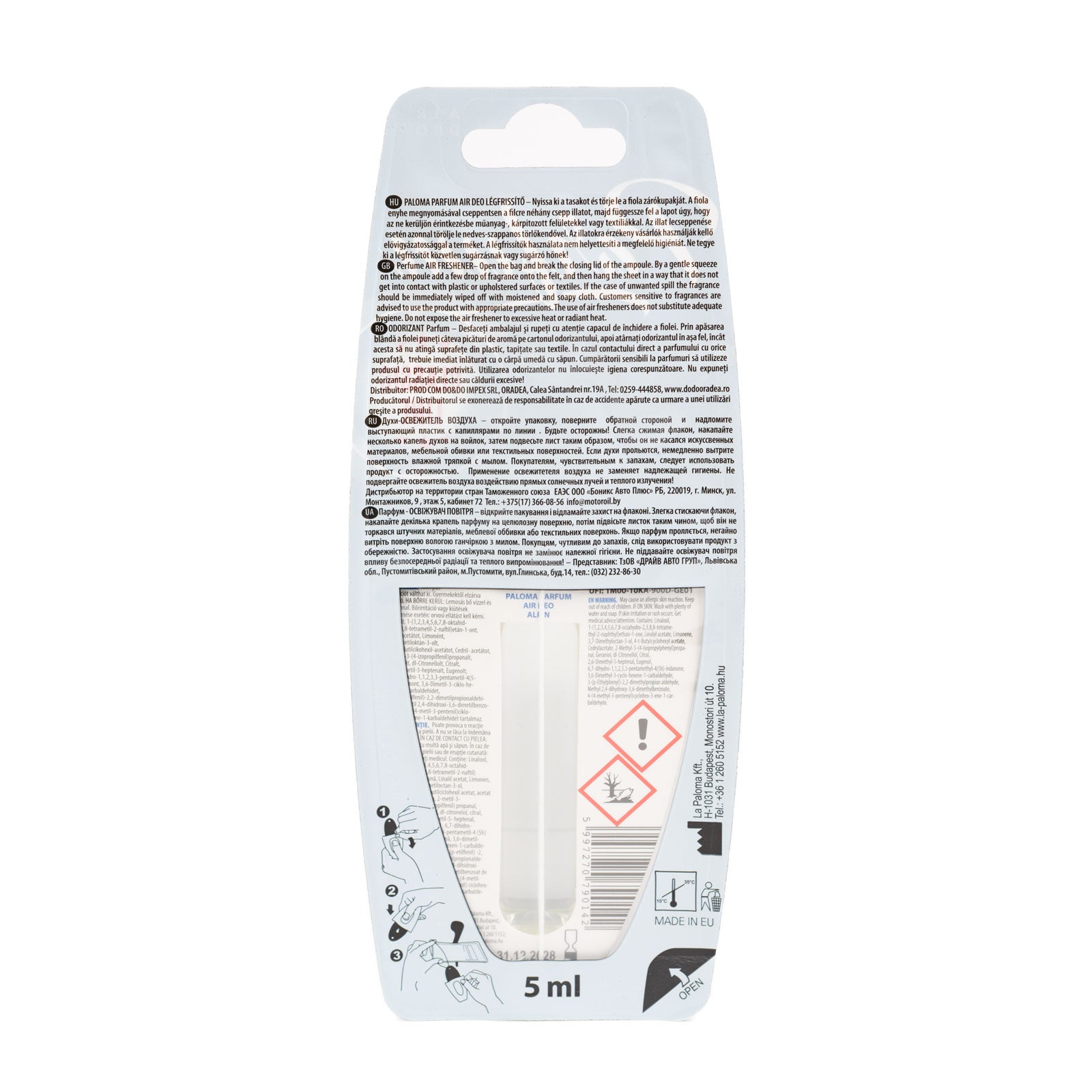 Odorizant auto Paloma Parfum Leather 5ml