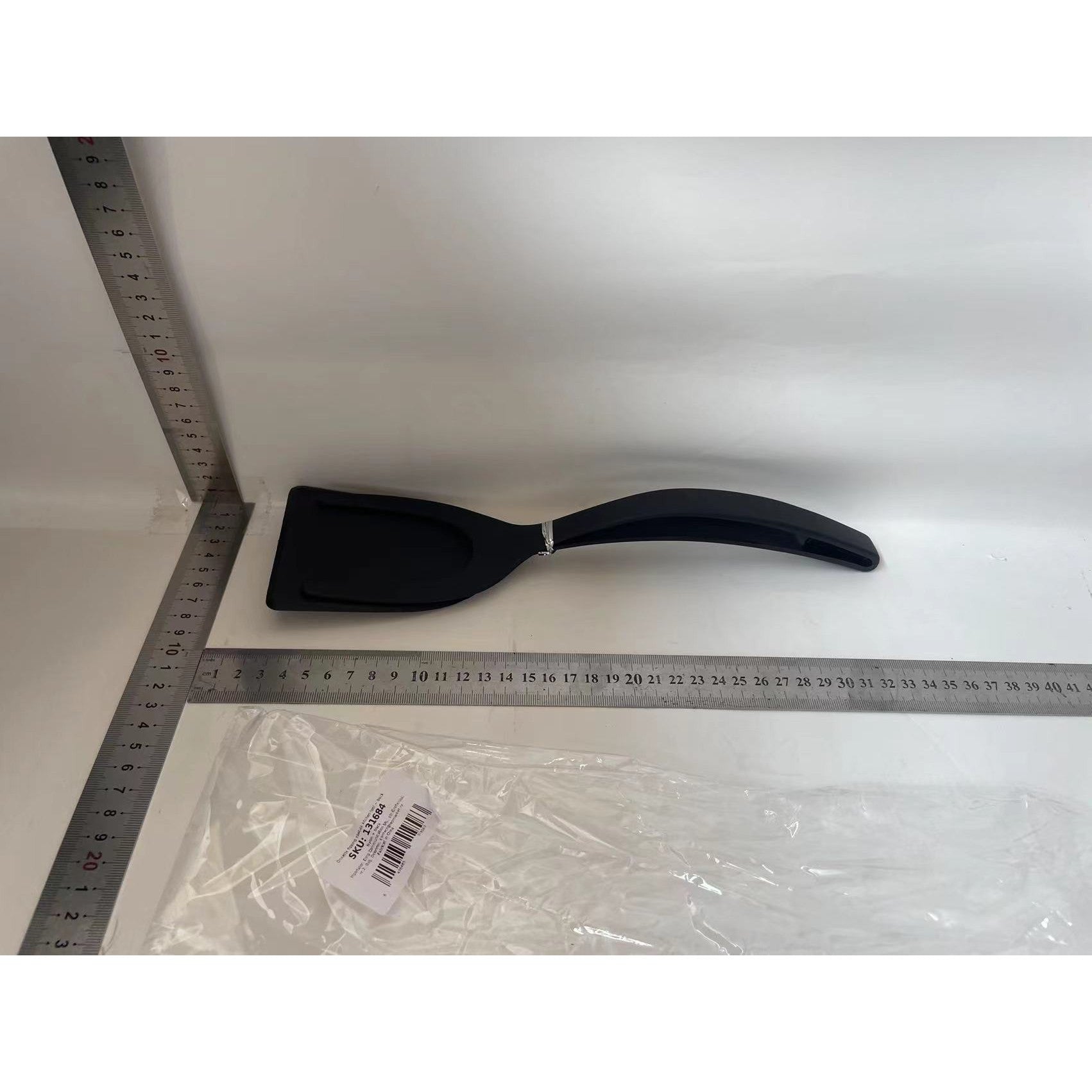 Spatula Multifunctionala tip Cleste, Spatula Cleste pentru Gatit, Silicon PP, pentru Alimente, Carne, Paine, 31 x 8.5 cm Negru