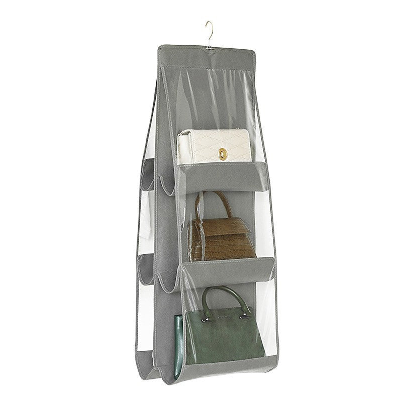 Organizator Genti 6 Compartimente Suspendabil, 85 x 36 cm, gri