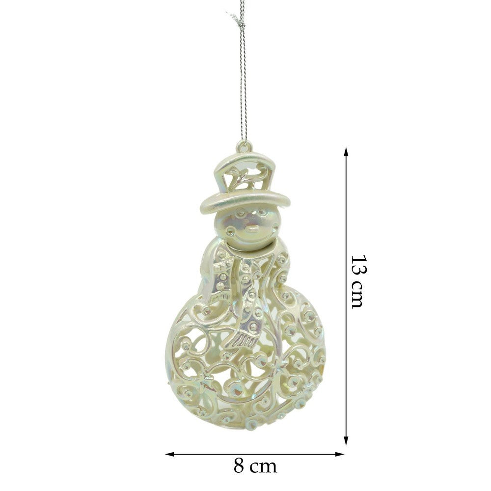 Ornament brad de Craciun, Perlat, in forma de Om de zapada, 8 cm x 13 cm, Plastic