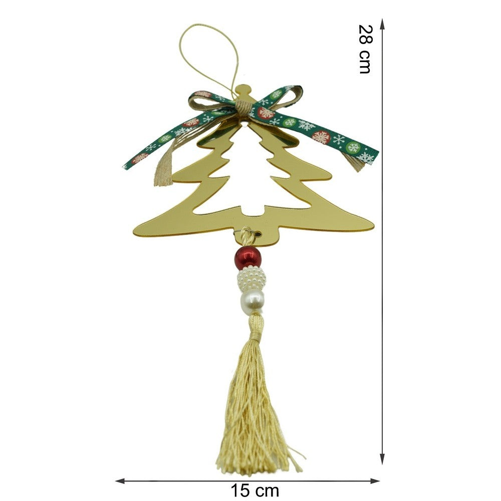 Ornament brad, Brad, Auriu, Lucios, 15*28CM, Acril, Interior/ Exterior