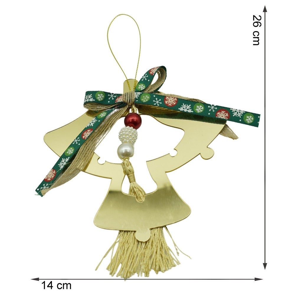 Ornament brad, Clopotei, Auriu, Lucios, 14*26CM, Acril, Interior/ Exterior