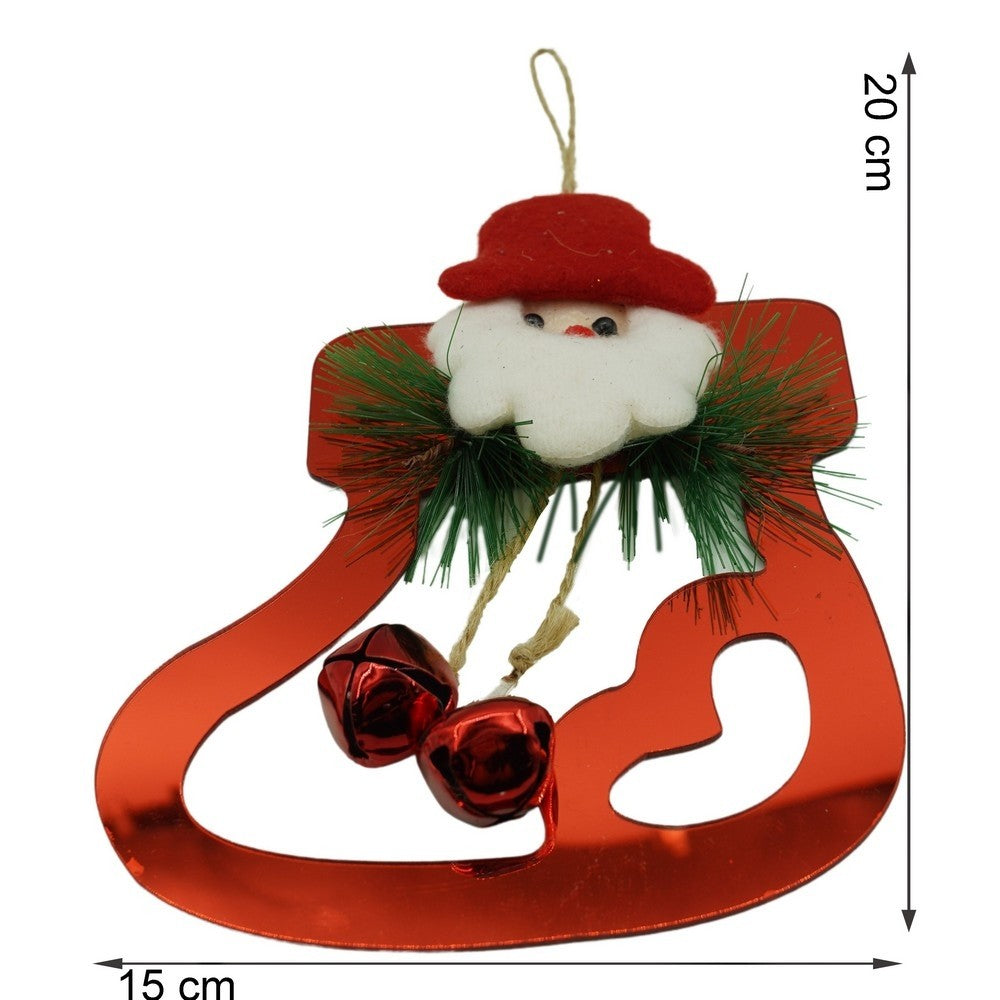 Ornament brad, Gheata cu clopotei, Rosu, Lucios, 15*20CM, Acril, Interior/ Exterior