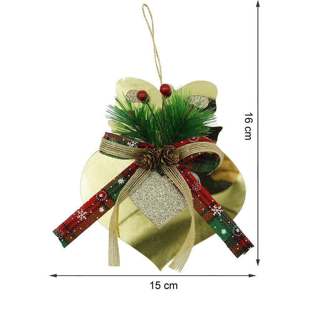 Ornament brad, Inima, Auriu, Lucios, 15*16CM, Acril, Interior/ Exterior