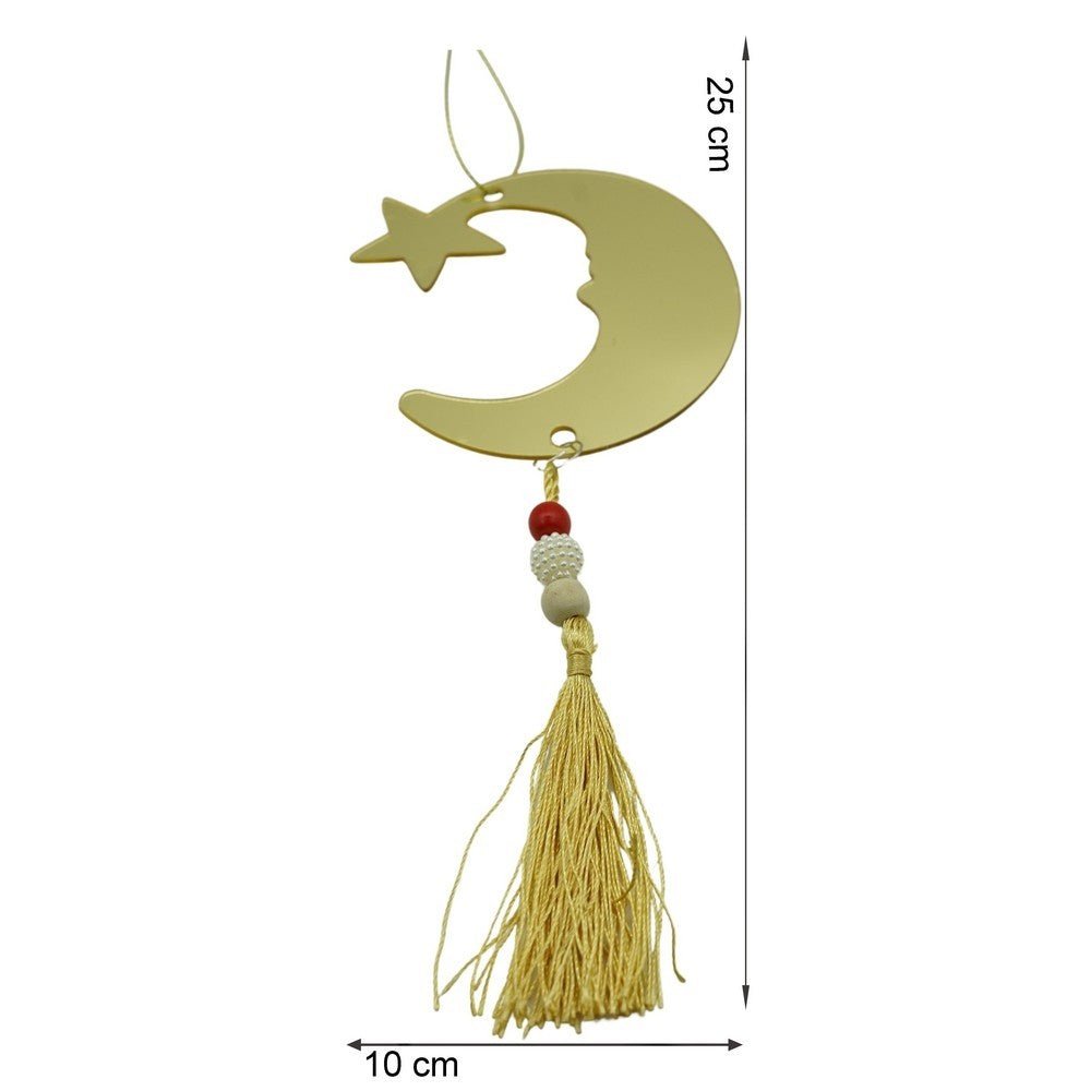 Ornament brad, Luna, Auriu, Lucios, 10*25CM, Acril, Interior/ Exterior