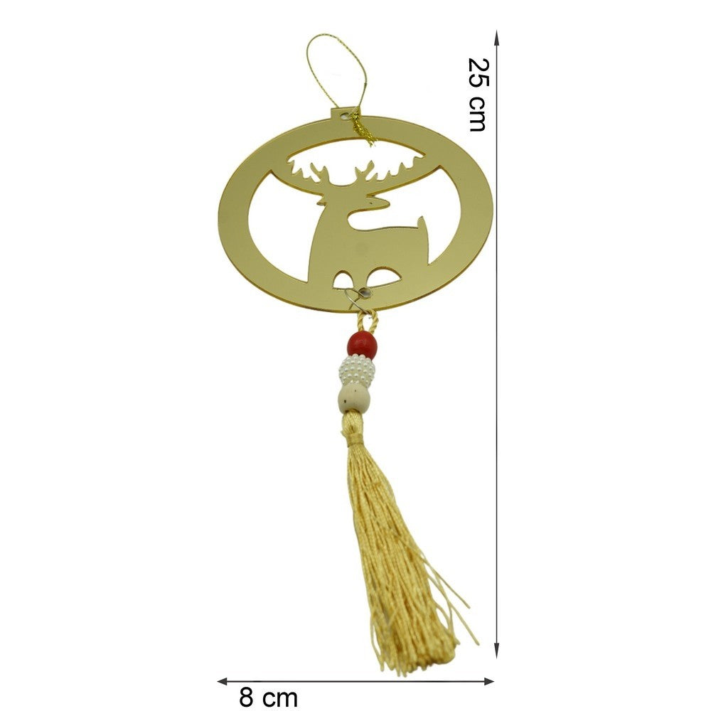 Ornament brad, Ren, Auriu, Lucios, 8*25CM, Acril, Interior/ Exterior