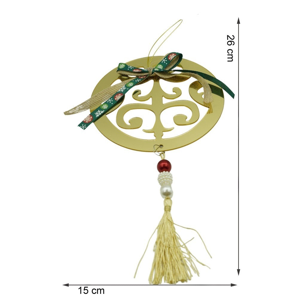 Ornament brad, Rotund, Auriu, Lucios, 15*26CM, Acril, Interior/ Exterior