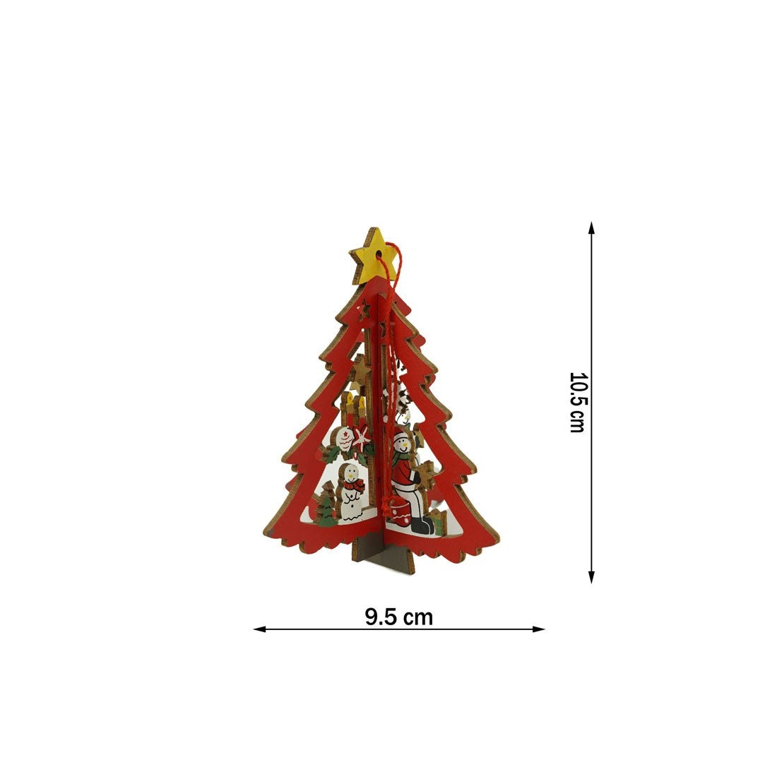 Ornament de brad mos craciuni in brad, multicolor, lemn, 10.5x9.5 cm