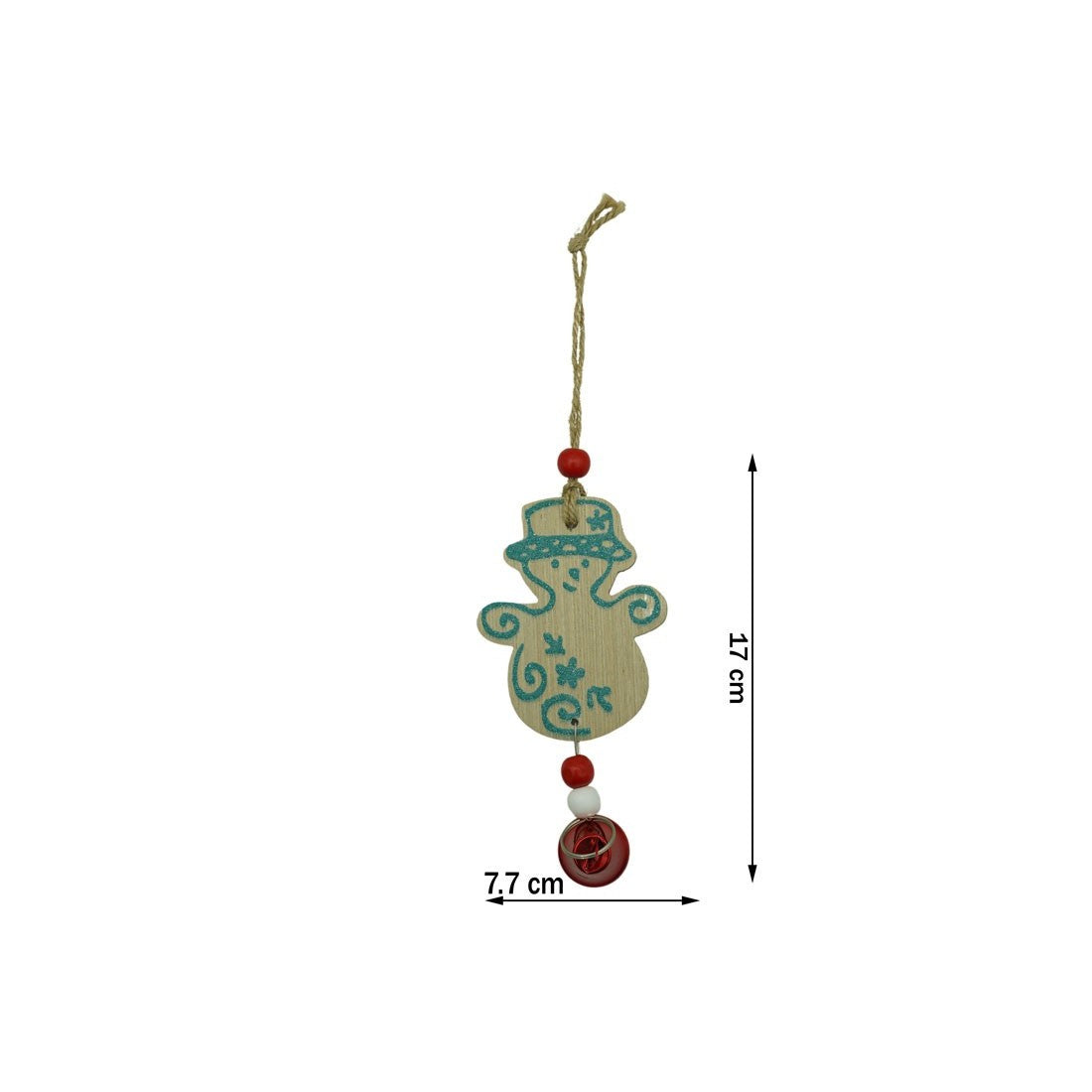Ornament de brad om de zapada, multicolor, lemn, 17 cm
