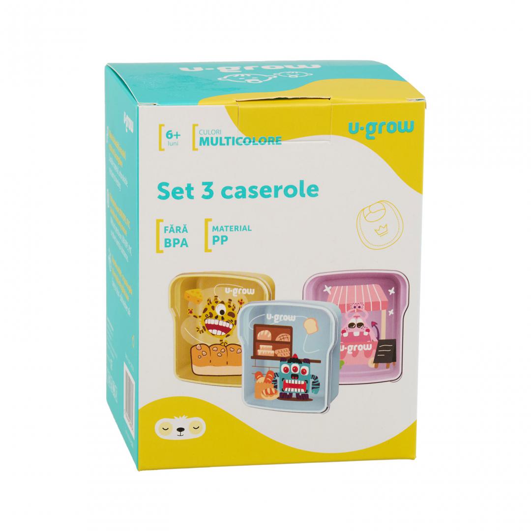 Set 3 caserole , 3 x 300ml, U-Grow