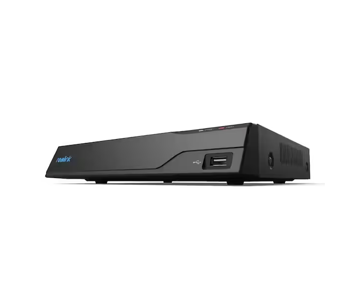 NVR Reolink NVS4 Canale IP: 4 POE; Rezolutie: 16MP; Iesiri video: 1HDMI, 1VGA; Iesiri audio: camera cu microfon; Compresie video: H.265, H.264; Memorie: 1x SATA 6TB (nu contine HDD); PoE port: 25W per port; Standard Poe: IEEE 802.3 af/at; Putere de alimen