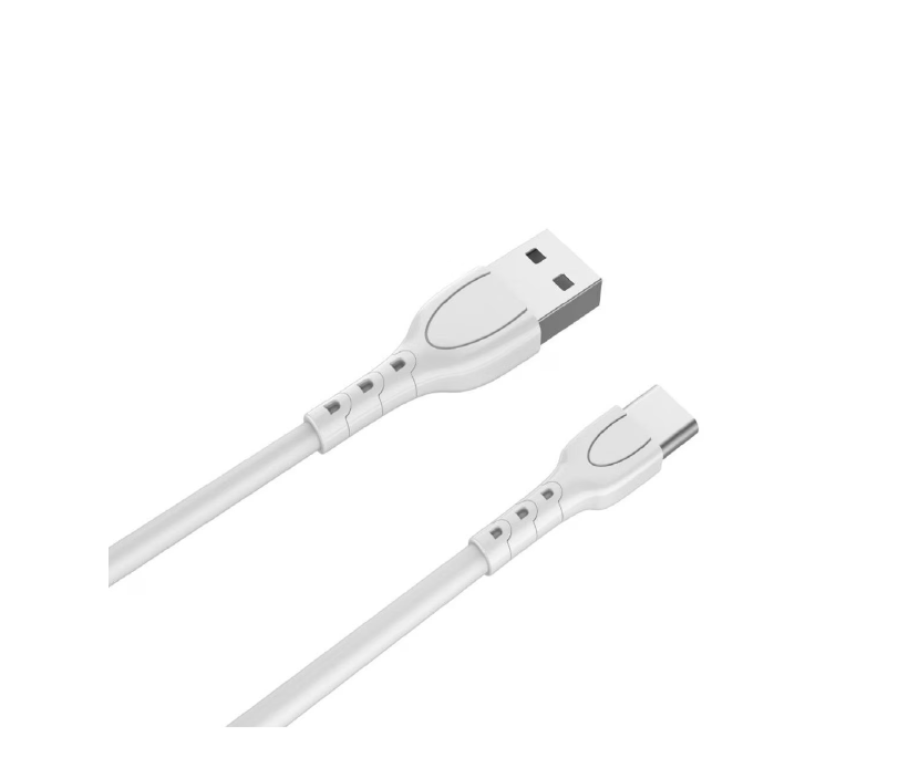 Cablu Fast-Charge Lemontti 0.5m, alb (Cablu Fast-Charge Lemontti USB-A la Type-C)
