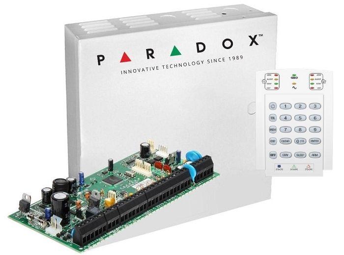 Centrala SP6000+ Cutie cu Traf K10 (Centrala Paradox SP6000+; 8 zone pe placa (16 cu dublare zona ATZ);2 Pgm pe...)