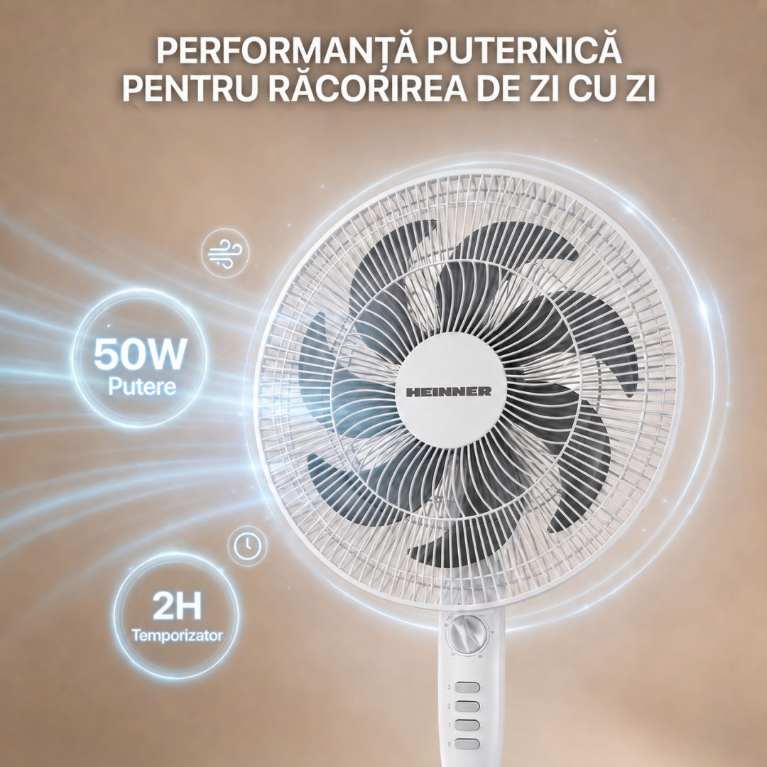 Ventilator cu Picior Heinner HSF-M750MWH