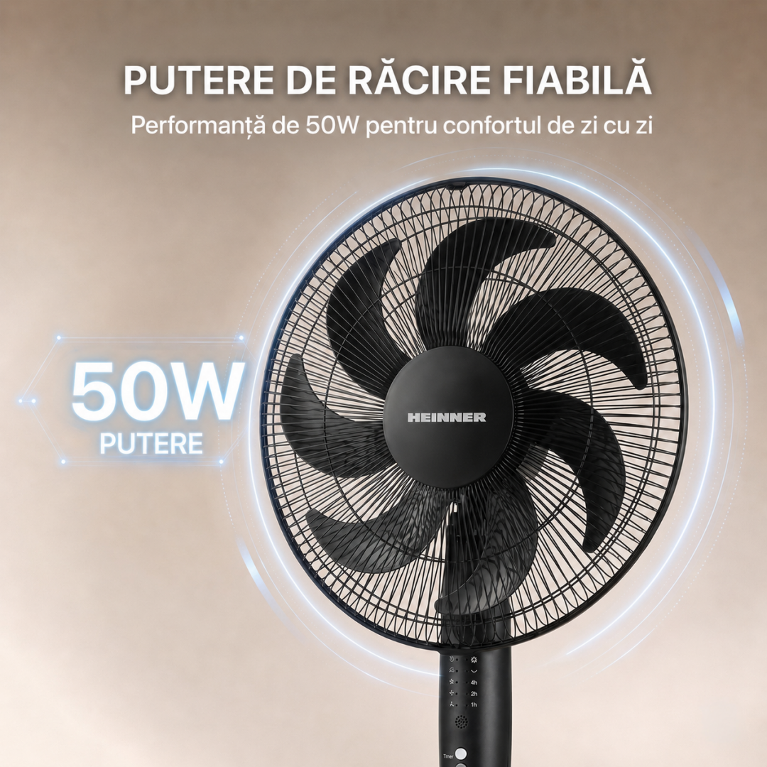 Ventilator cu Picior Heinner HSF-M750DBK