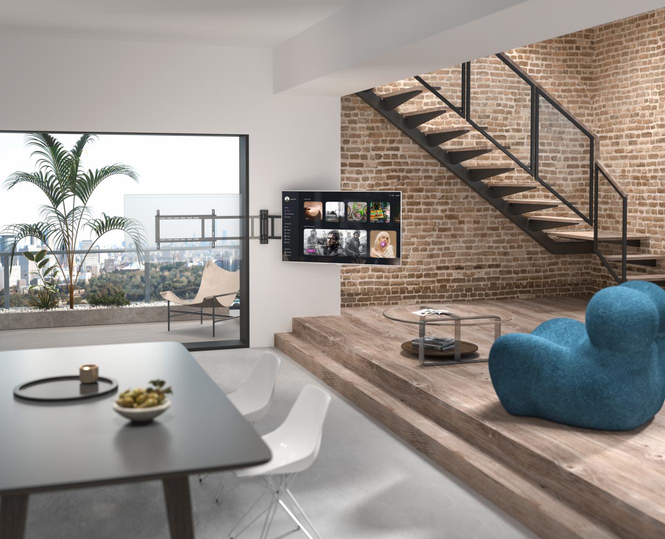 Suport TV Motorizat Serioux 32-75" 50kg compatibilitate dimensiune ecran 32"-75" VESA 200x200 - 600x400 greutate maxima suportata 50kg Profile Min.56mm Swivel 0°~+170°