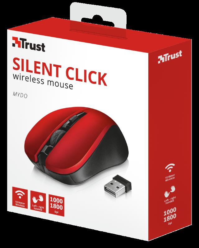 Mouse Trust Mydo 3000 Dpi, rosu (Mouse Wireless Trust Mydo Silent Click)