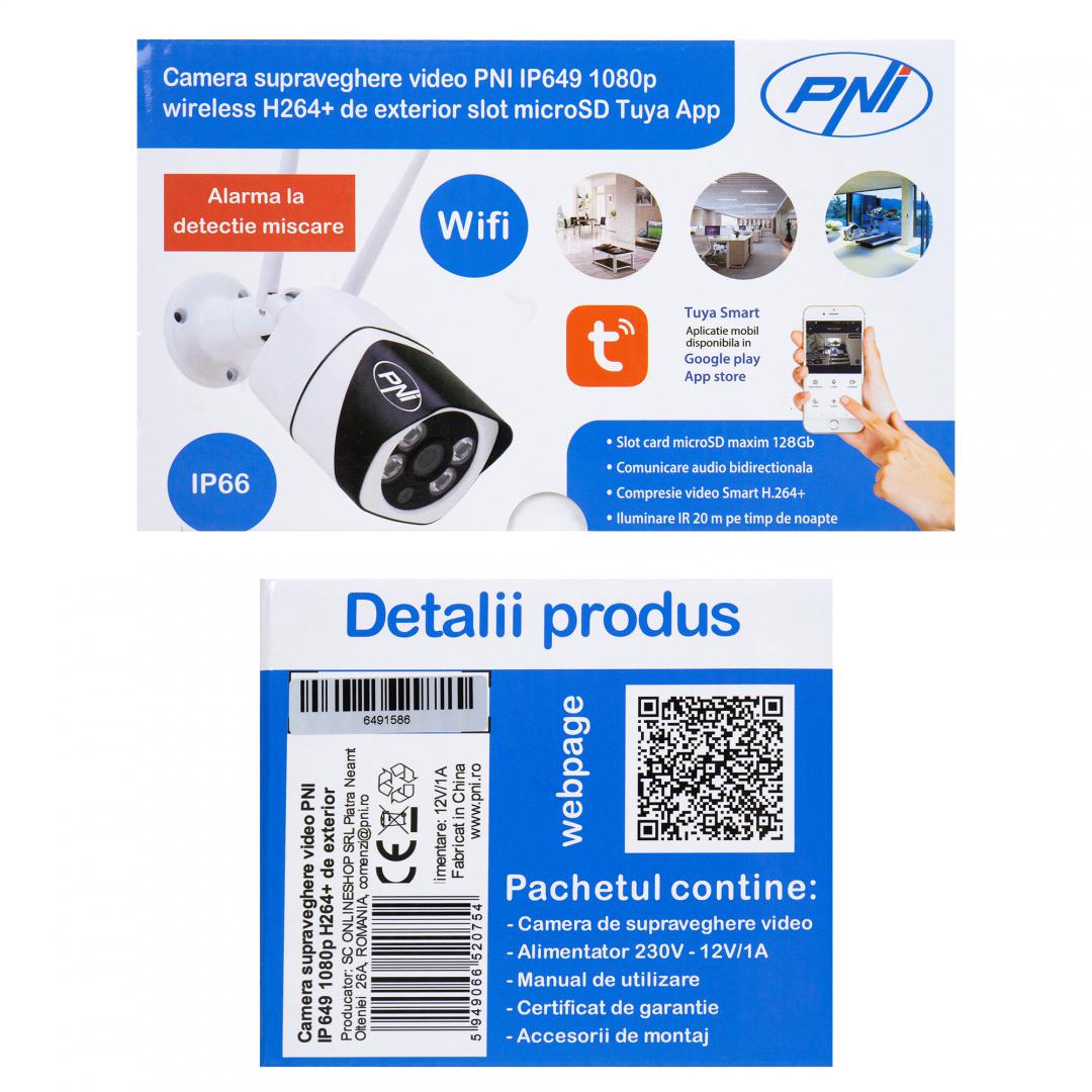 Pni Camera Supraveghere 2MP 1080P IP649 (Camera supraveghere video Pni IP649 cu IP)